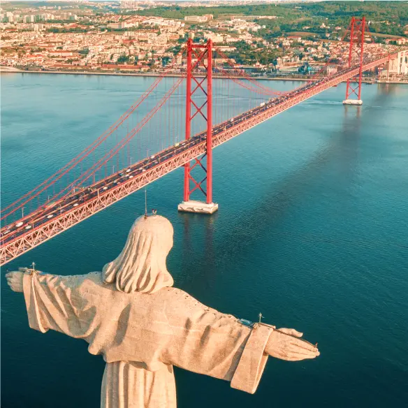 Lisbon view with Cristo Rei